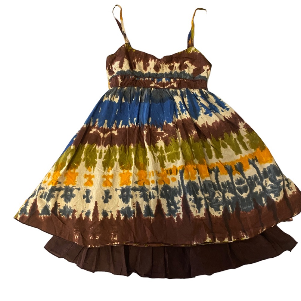 Fire Los Angeles tie dye tiered mini dress